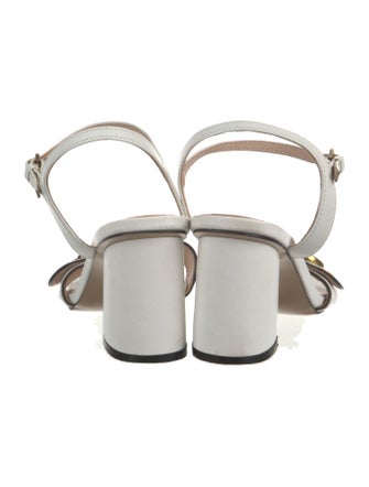 Gucci Double G Logo Leather Sandals