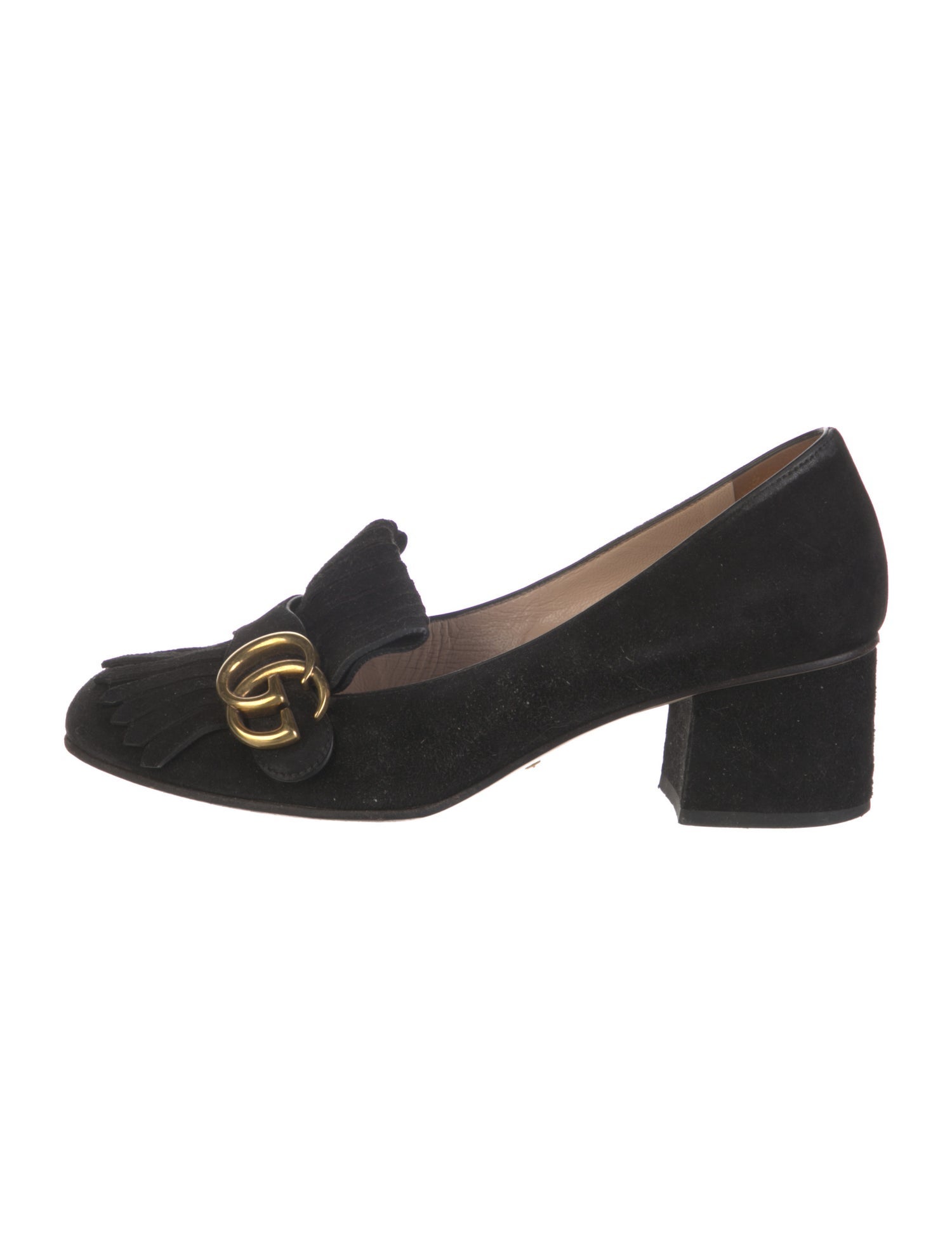 Gucci Double G Logo Suede Pumps