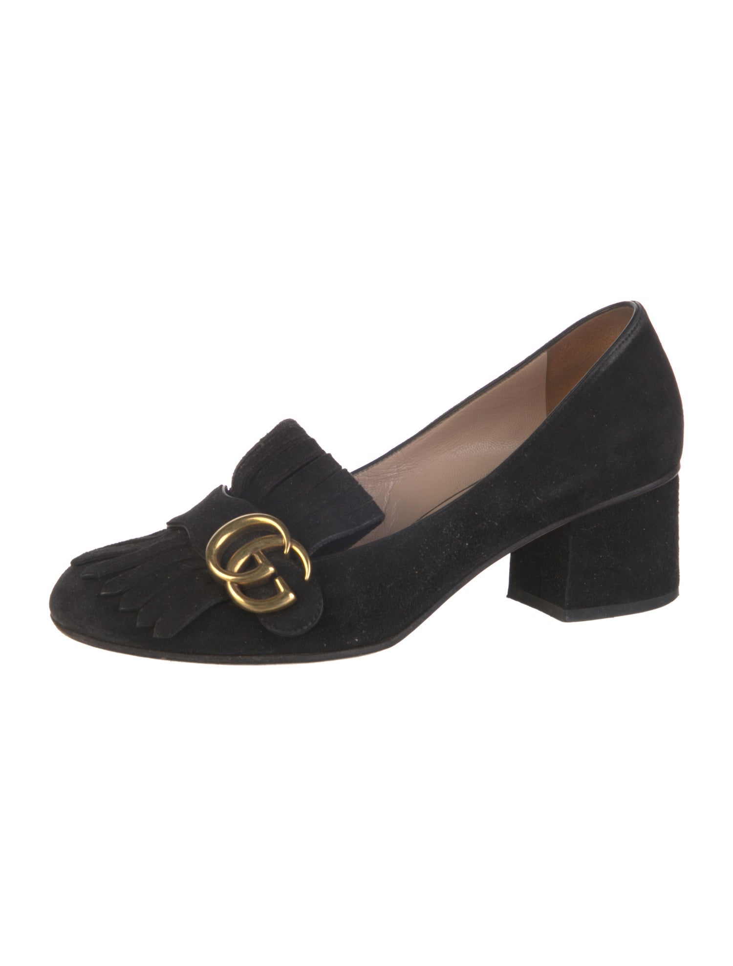 Gucci Double G Logo Suede Pumps