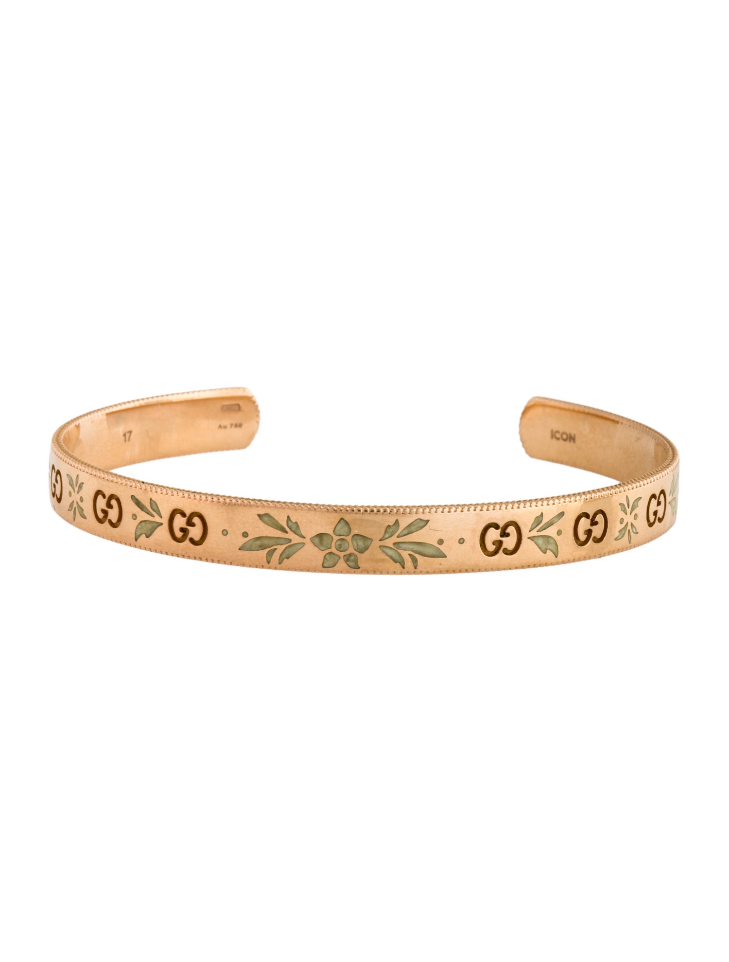 Gucci 18K Enamel Icon Blossom Cuff