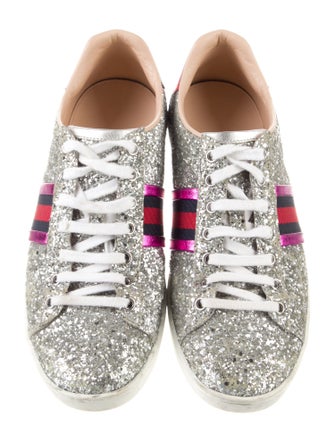 Gucci Web Accent Glitter Sneakers