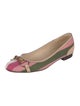 Gucci Bamboo Accent Canvas Ballet Flats