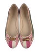 Gucci Bamboo Accent Canvas Ballet Flats