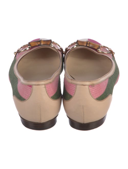Gucci Bamboo Accent Canvas Ballet Flats