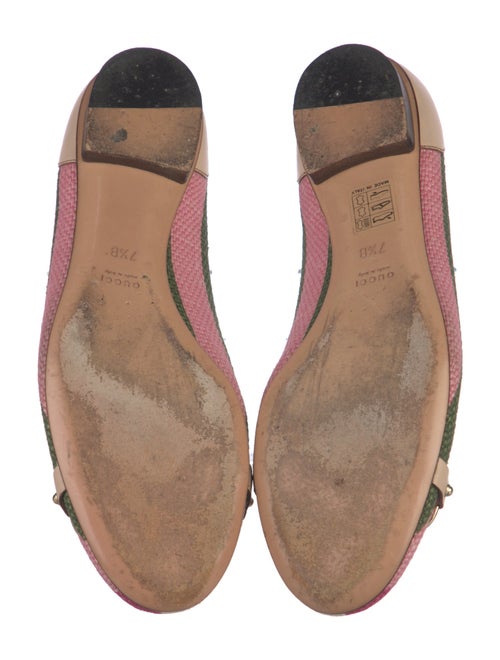 Gucci Bamboo Accent Canvas Ballet Flats