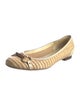 Gucci Horsebit Accent Raffia Ballet Flats