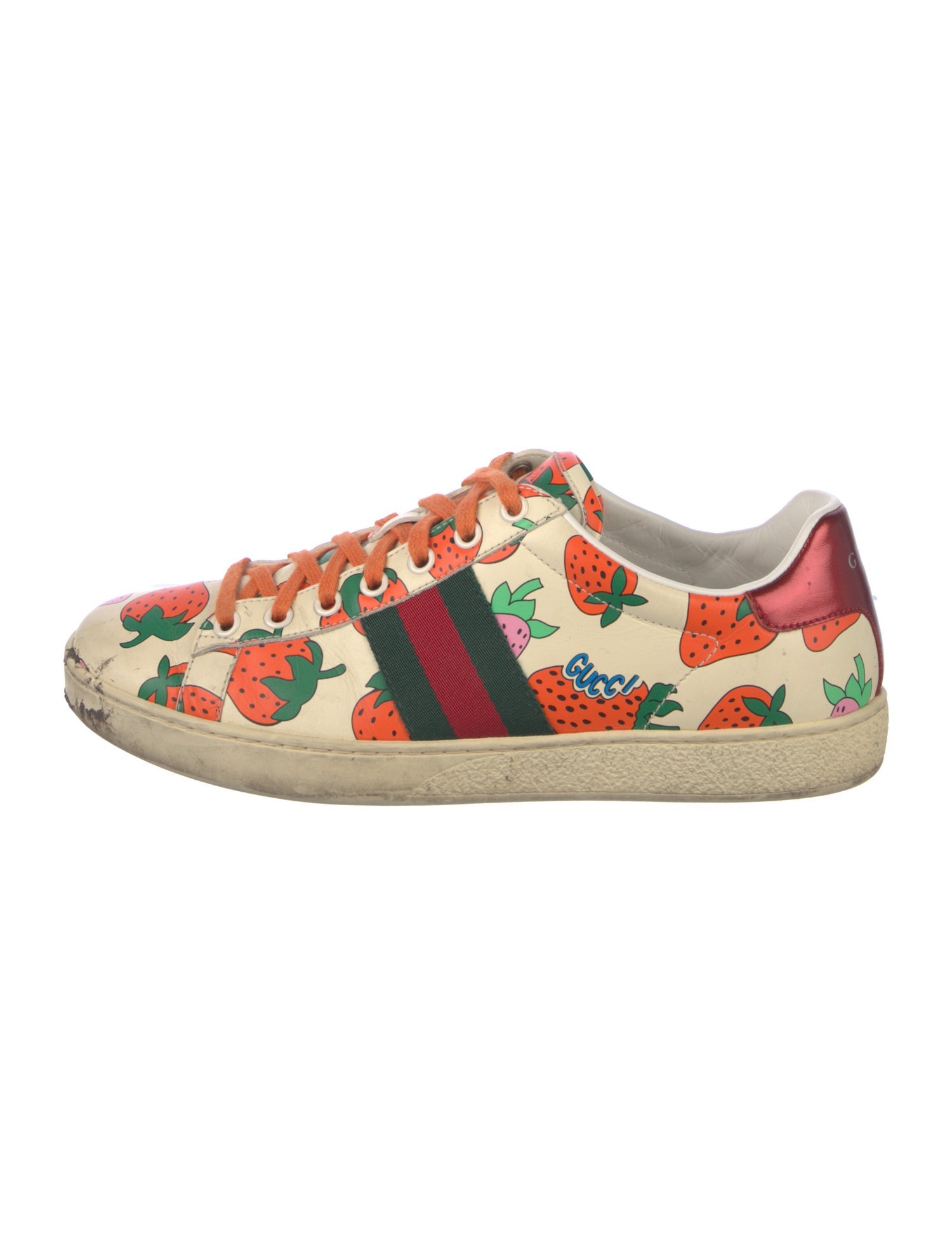 Gucci Web Accent Leather Sneakers