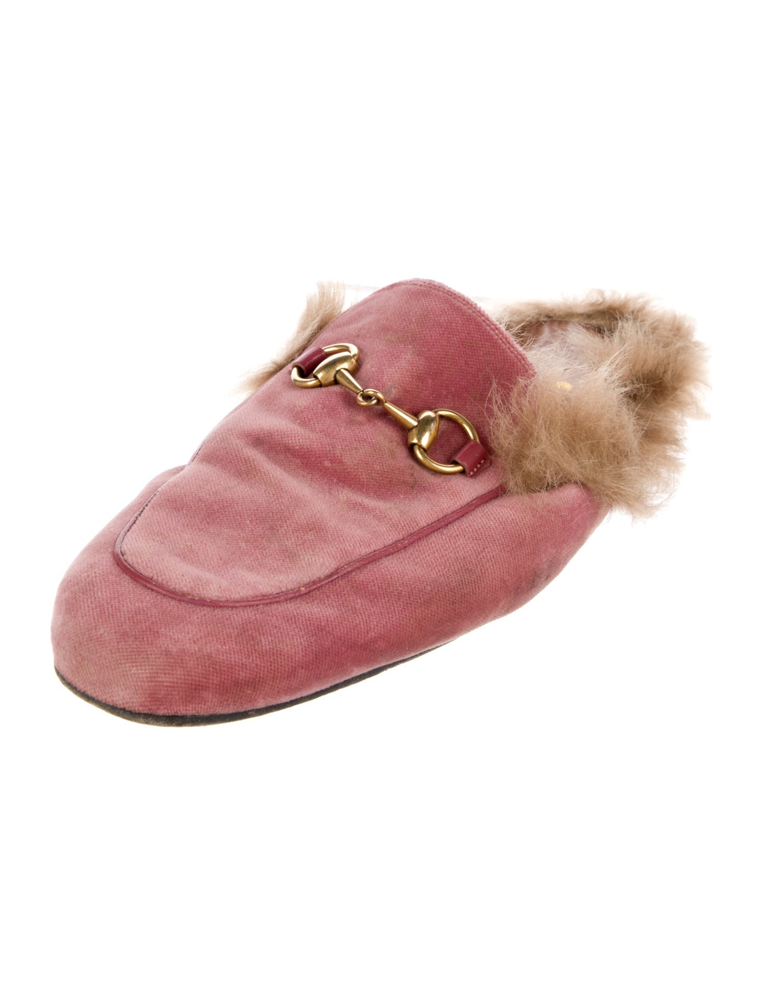 Gucci Horsebit Accent Velvet Slippers