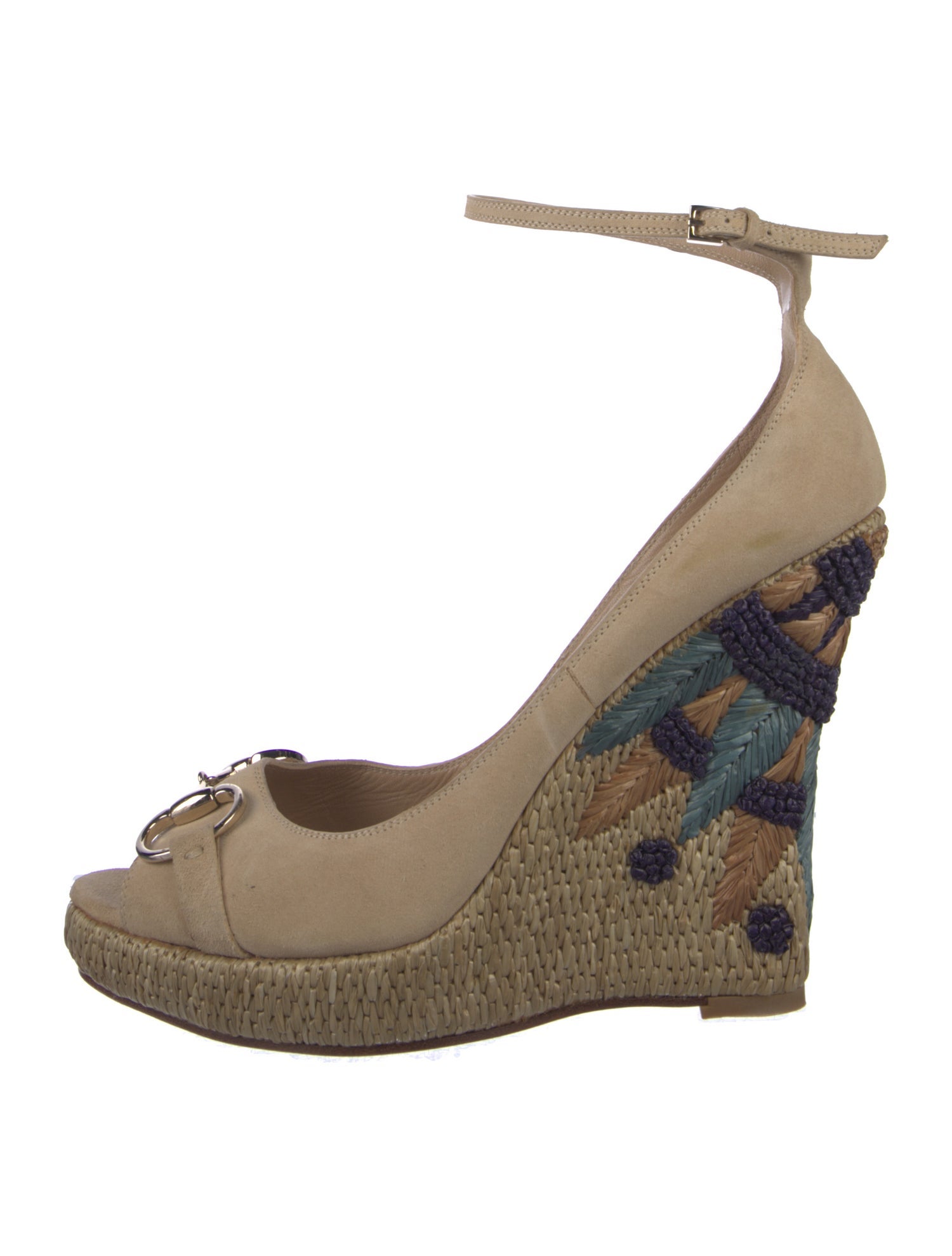 Gucci 1955 Horsebit Accent Suede Pumps