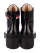 Gucci Sylvie Web Accent Leather Combat Boots
