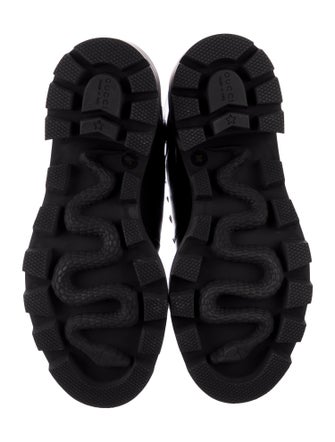 Gucci Sylvie Web Accent Leather Combat Boots