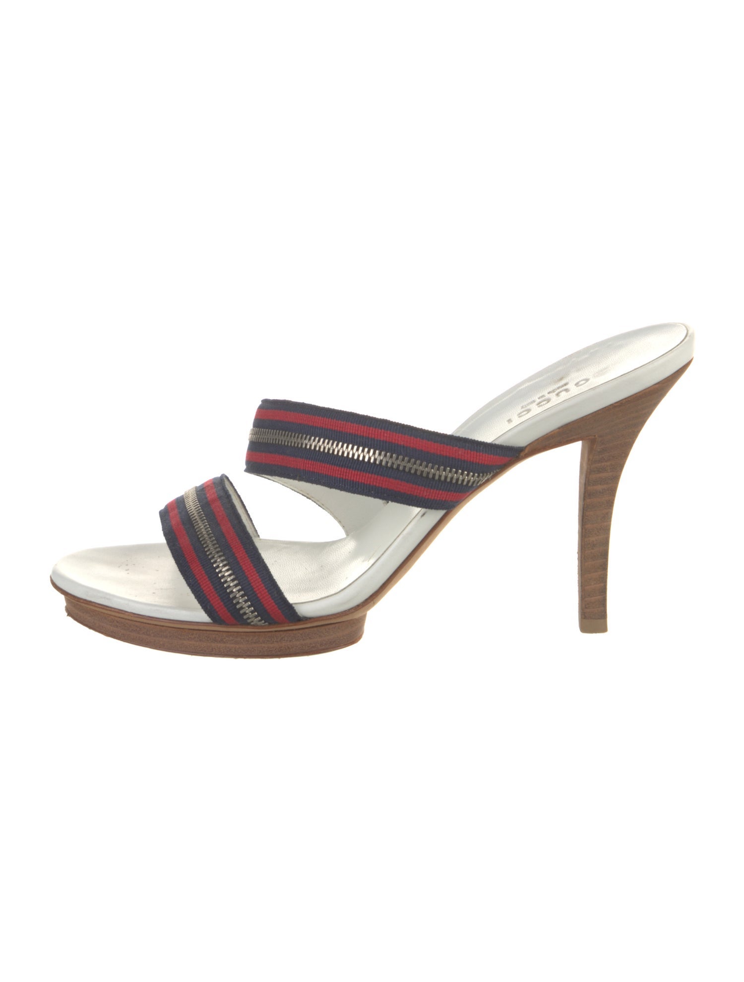 Gucci Web Accent Leather Slides