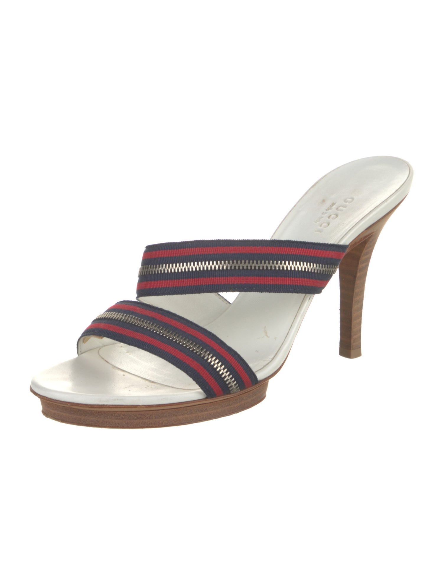 Gucci Web Accent Leather Slides