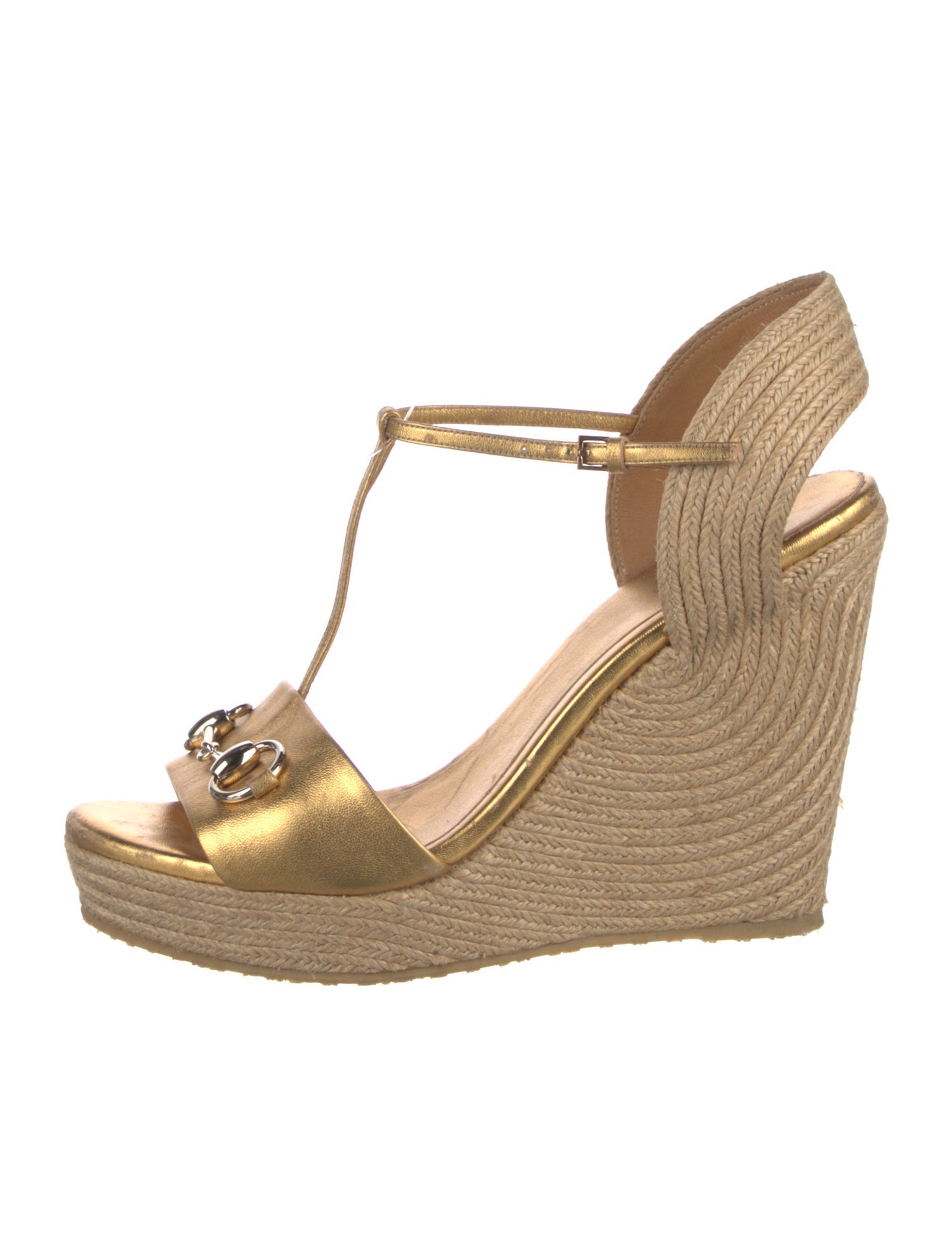 Gucci Horsebit Accent Leather Slingback Sandals