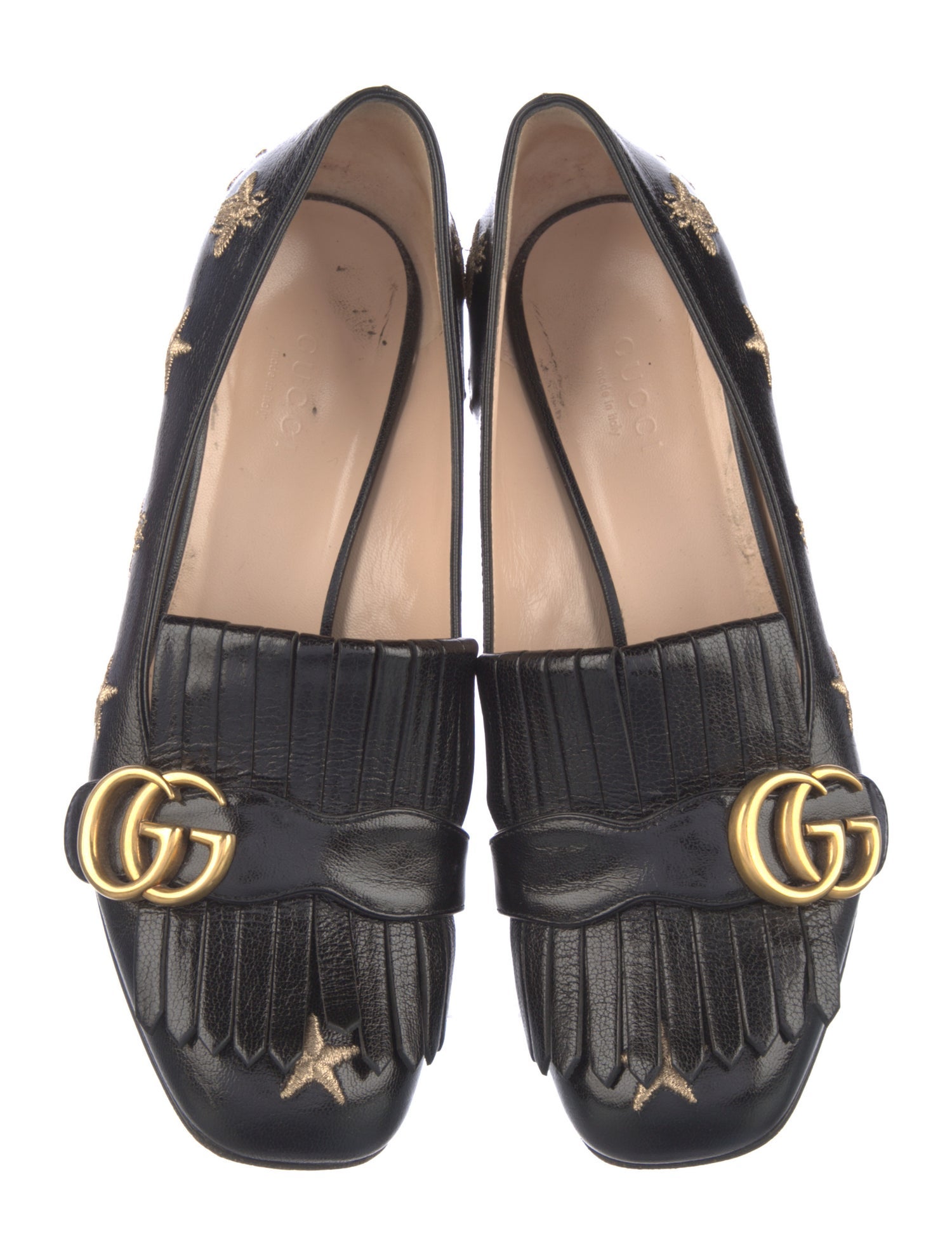 Gucci Double G Logo Leather Pumps