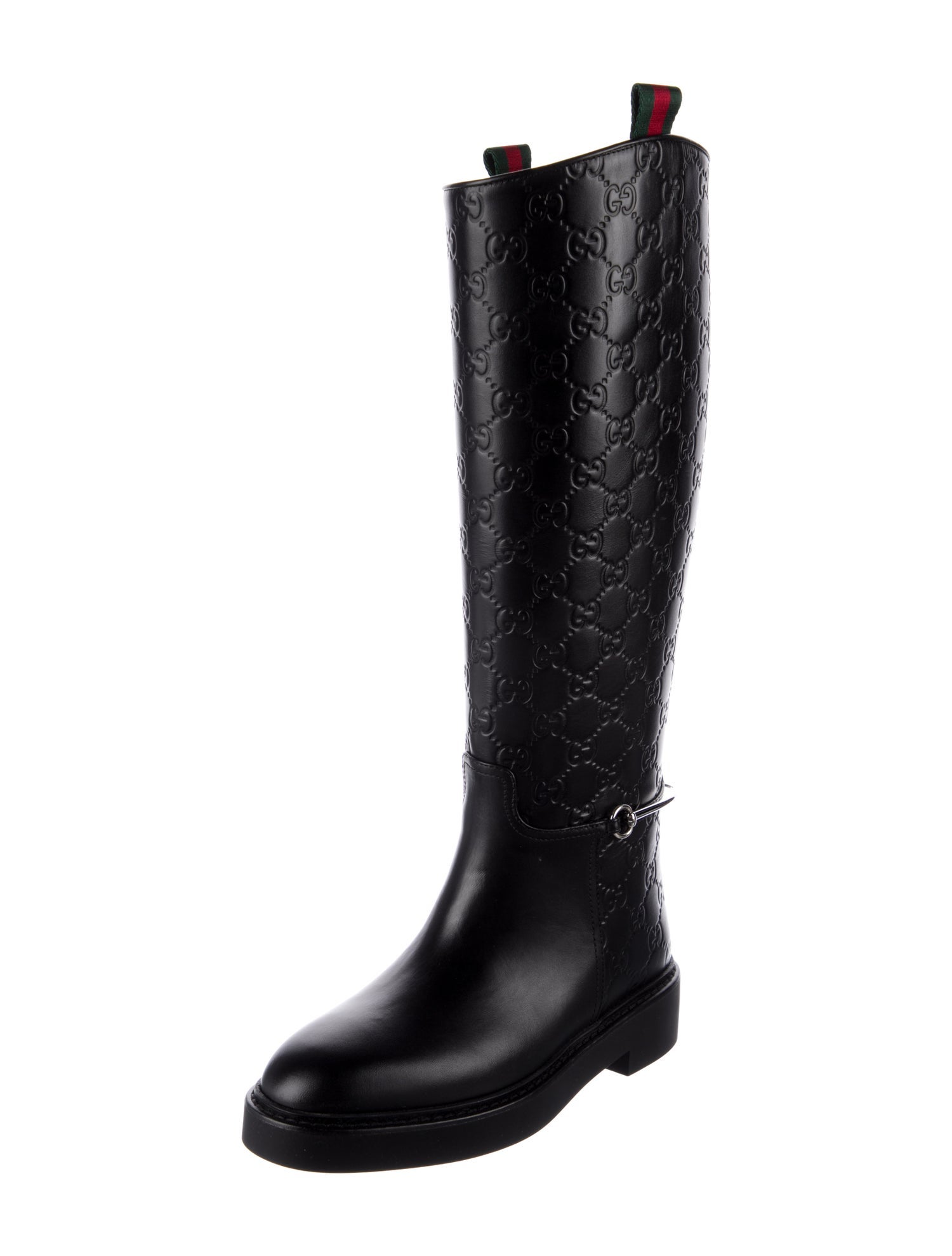 Gucci GG Signature Leather Riding Boots