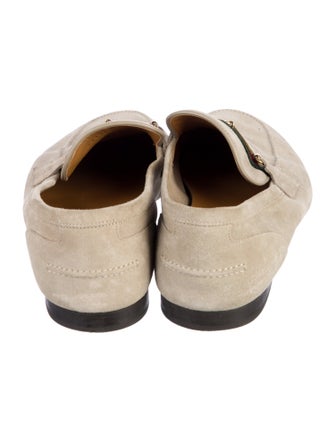 Gucci Web Accent Suede Loafers