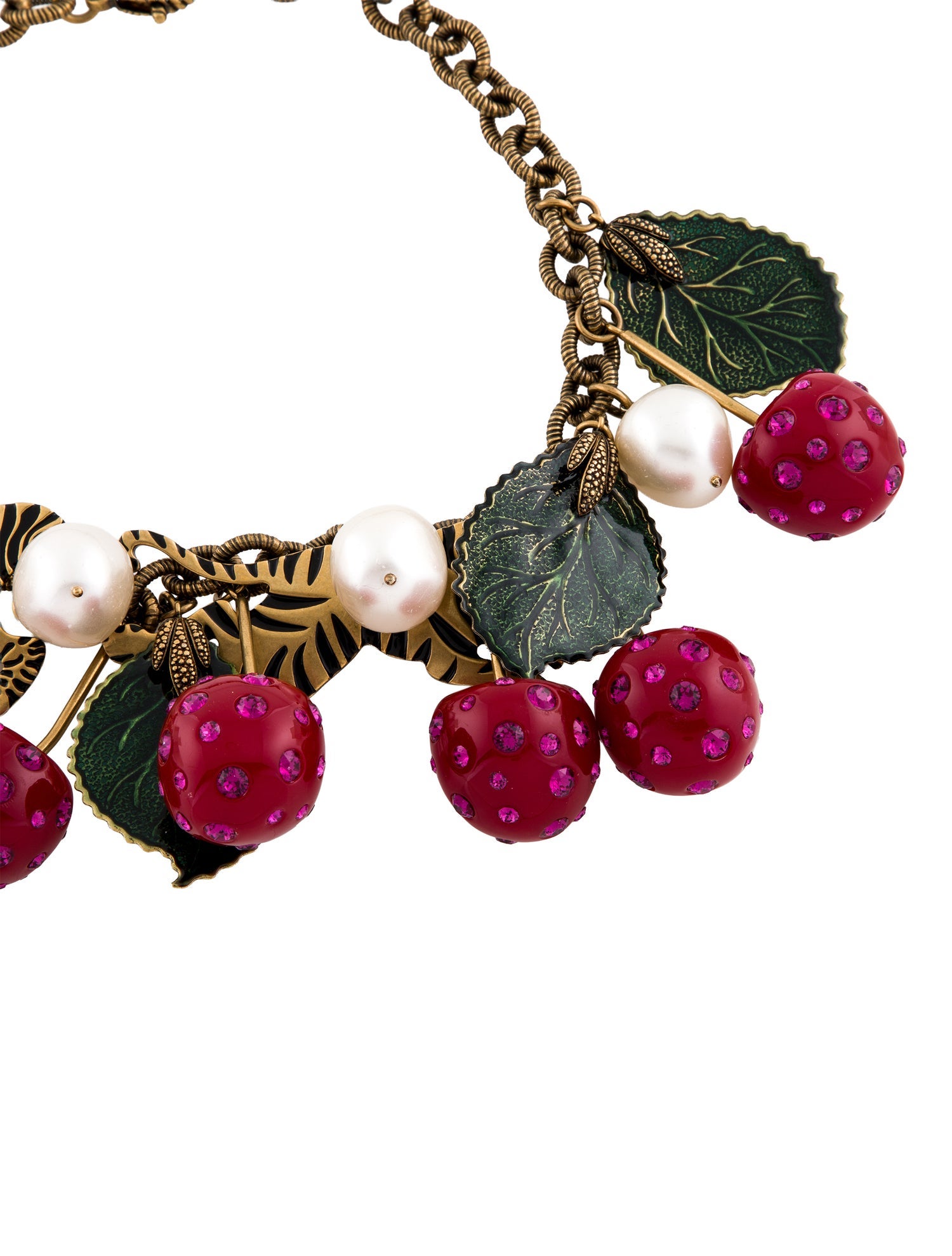 Gucci Resin,Crystal & Faux Pearl Multi-Charm Statement Collar Necklace