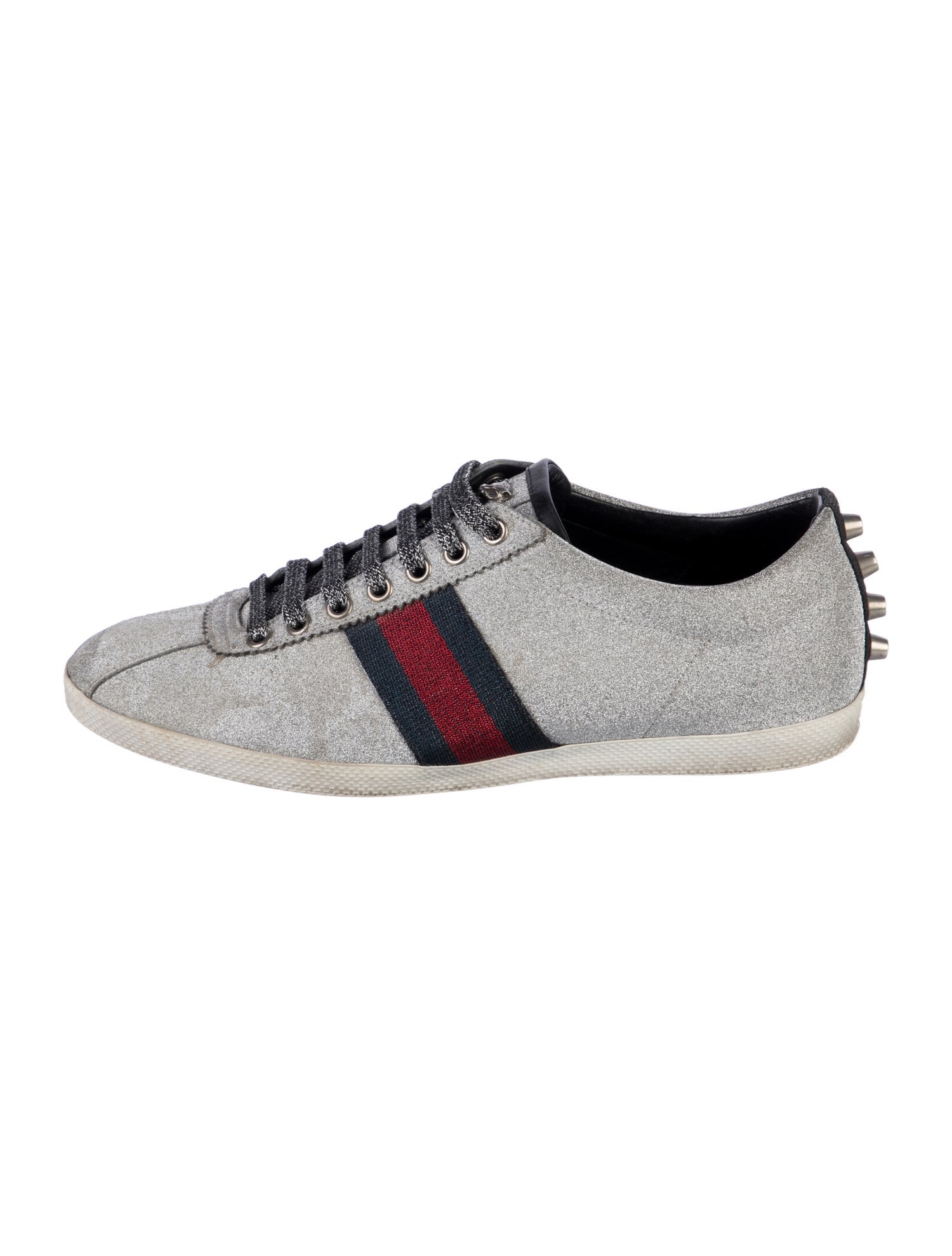 Gucci Sylvie Web Accent Glitter Sneakers