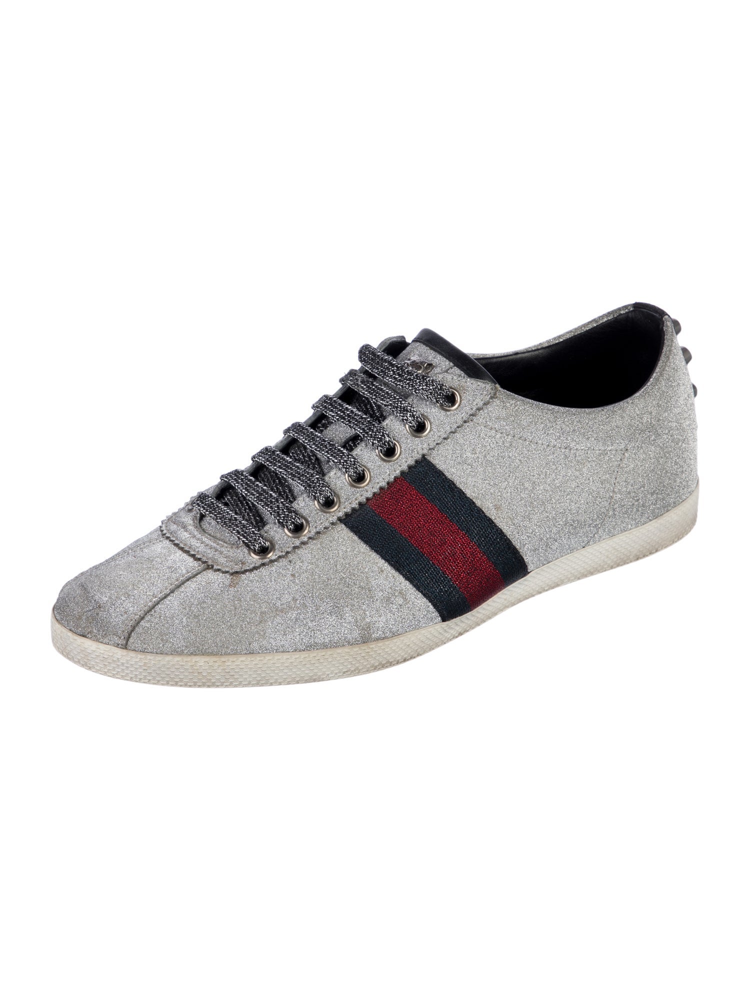 Gucci Sylvie Web Accent Glitter Sneakers