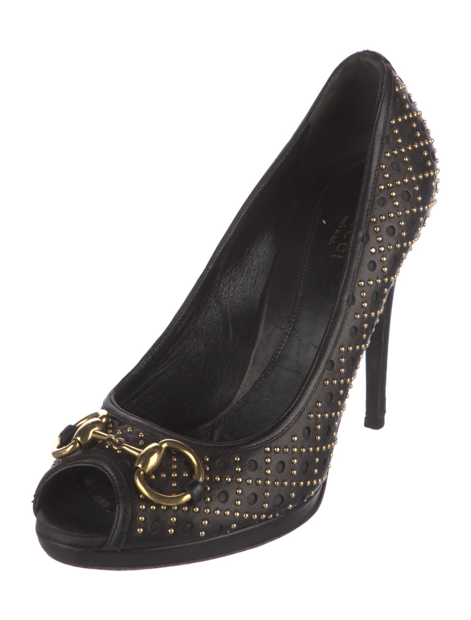 Gucci Horsebit Accent Leather Pumps