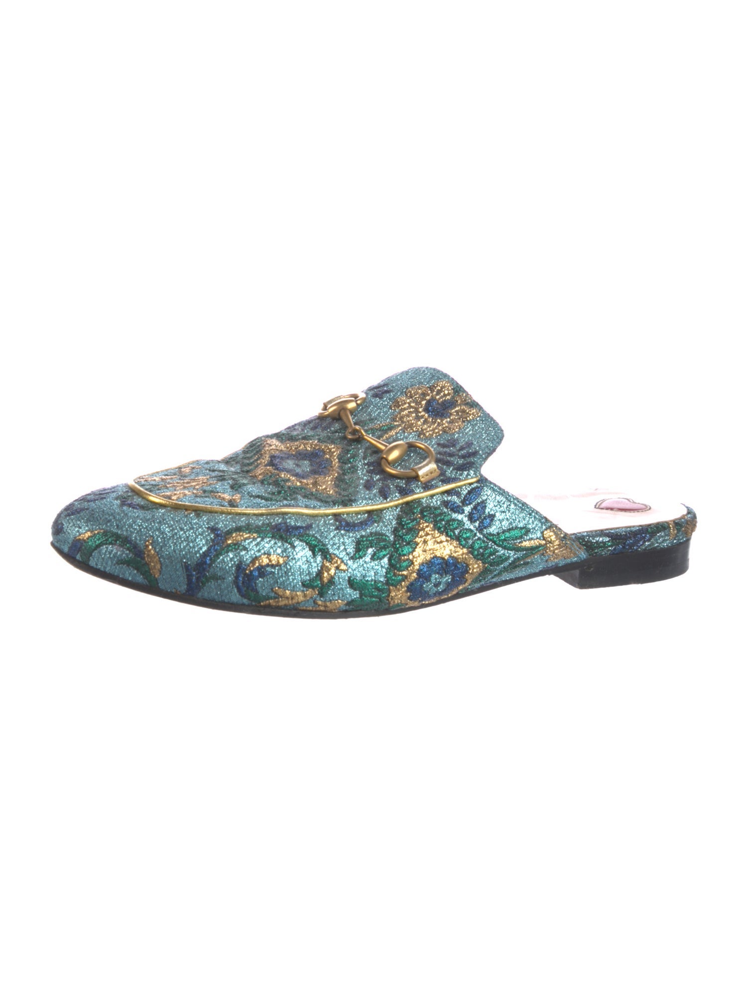 Gucci Printed Embroidered Accent Mules