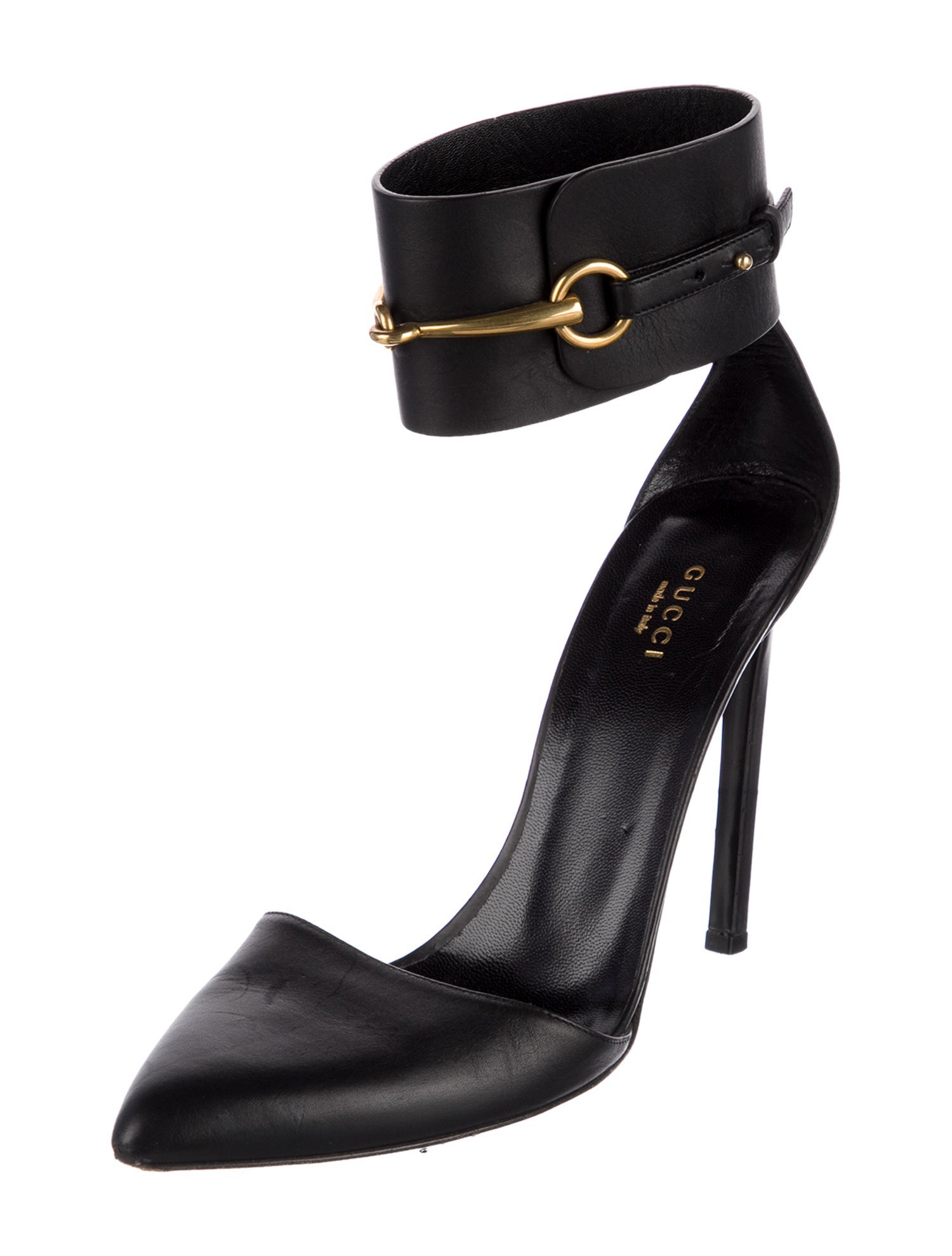 Gucci Horsebit Accent Leather Pumps