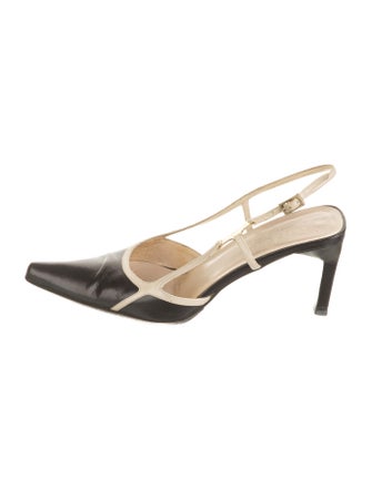 Gucci Leather Colorblock Pattern Slingback Pumps