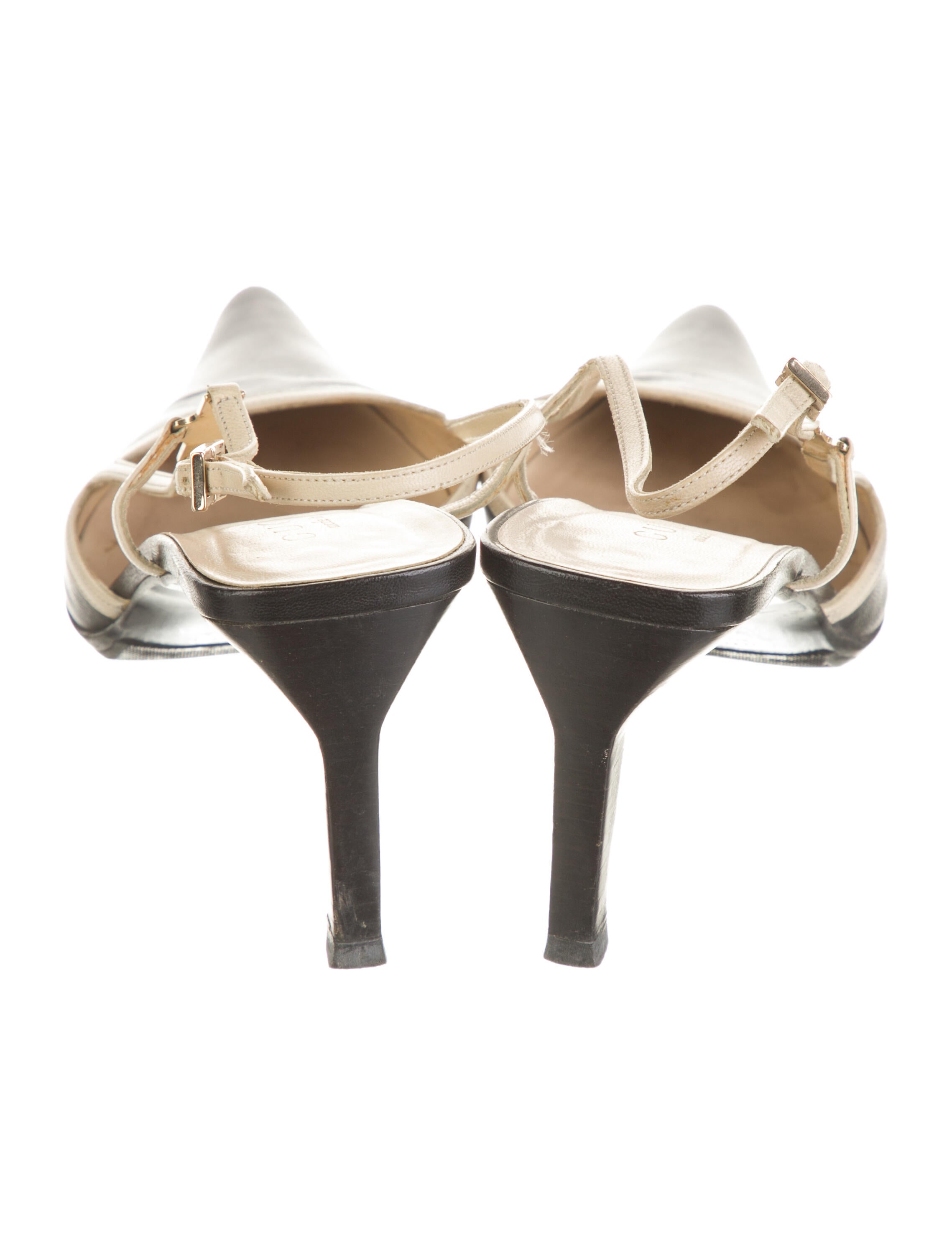 Gucci Leather Colorblock Pattern Slingback Pumps