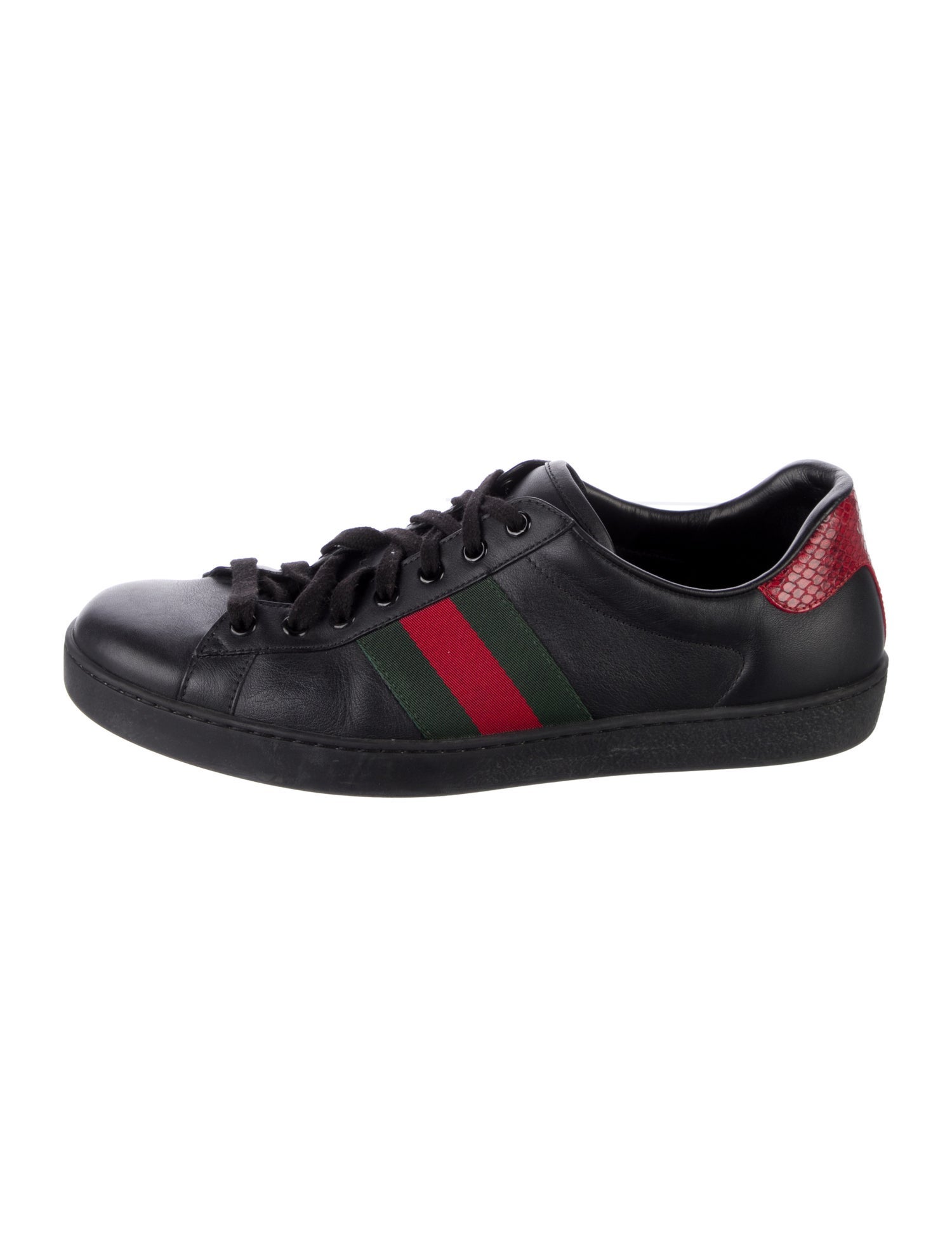 Gucci Web Accent Leather Sneakers