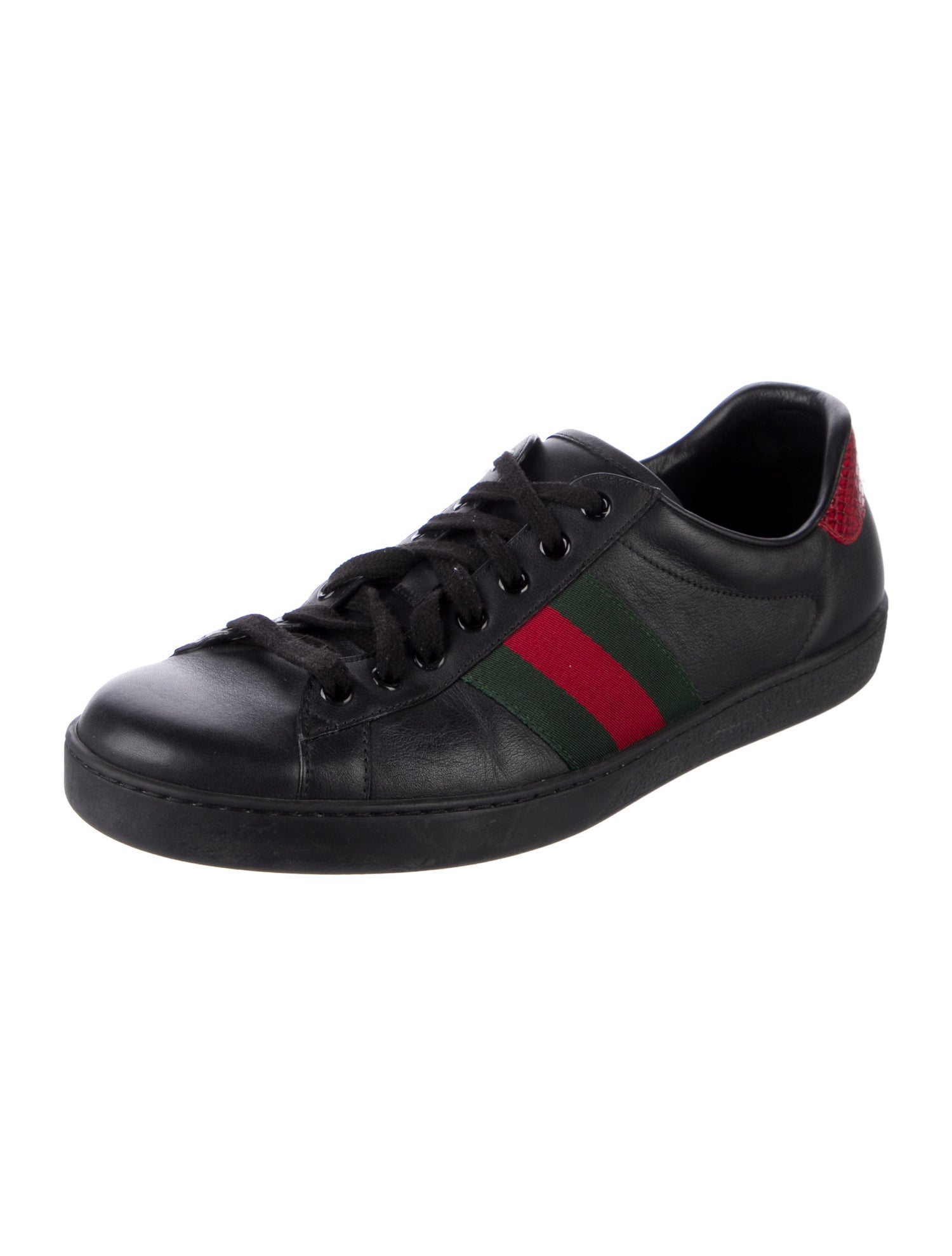 Gucci Web Accent Leather Sneakers