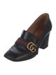 Gucci Web Accent Leather Pumps