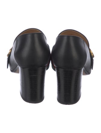 Gucci Web Accent Leather Pumps