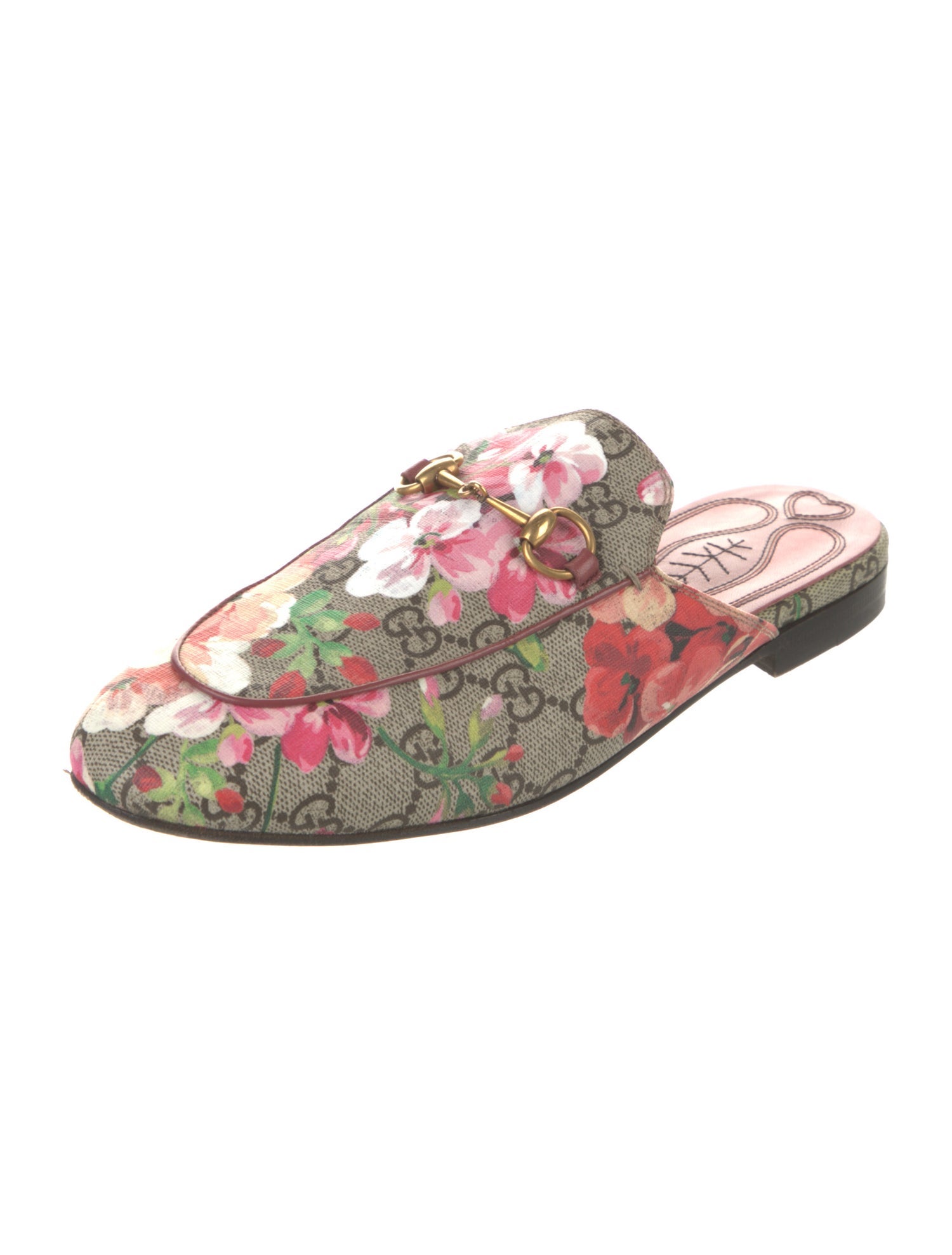 Gucci Horsebit Accent Floral Print Mules