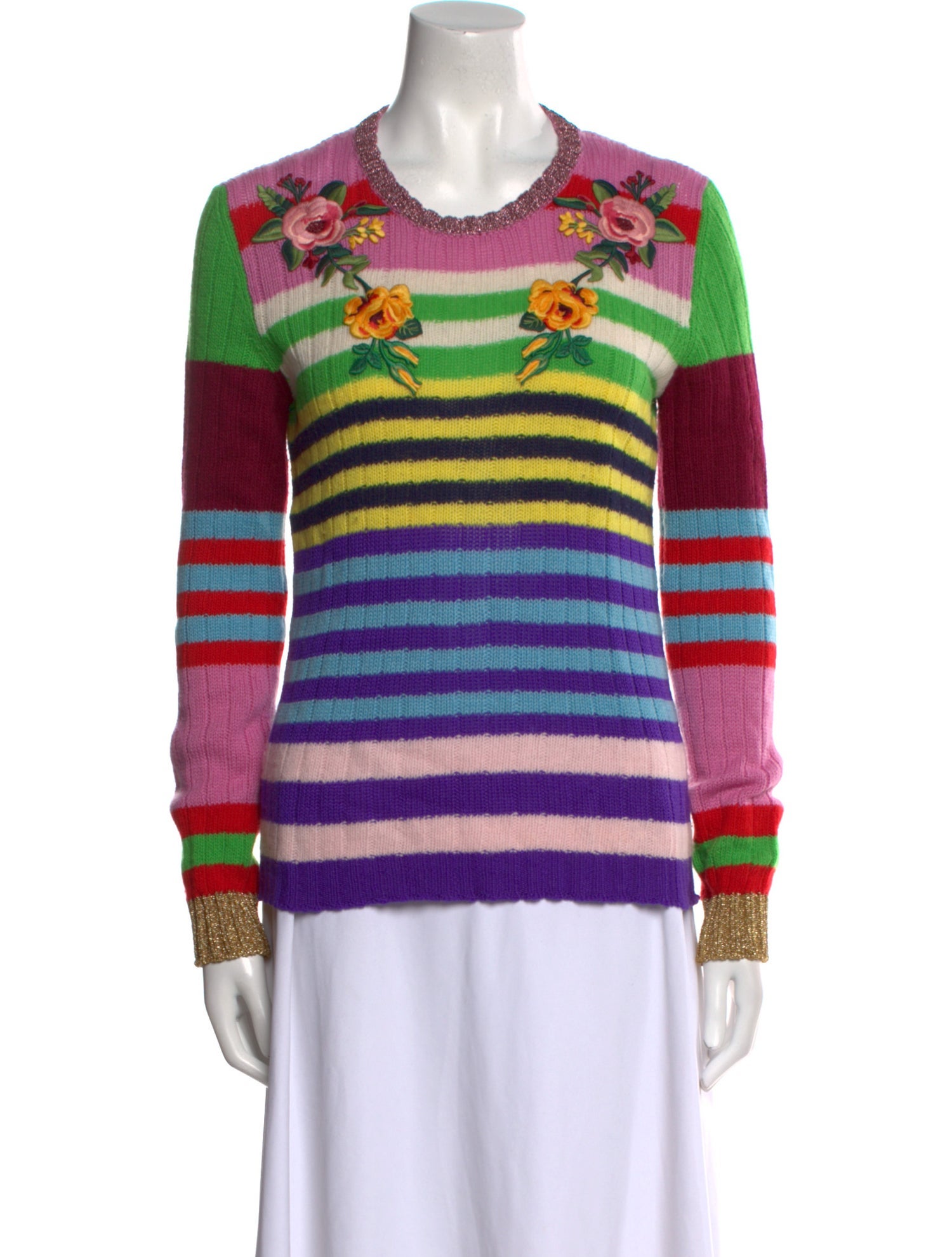 Gucci Striped Scoop Neck Sweater