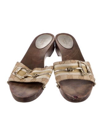 Gucci Hasler Horsebit Accent Slides