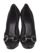 Gucci Horsebit Accent Suede Pumps