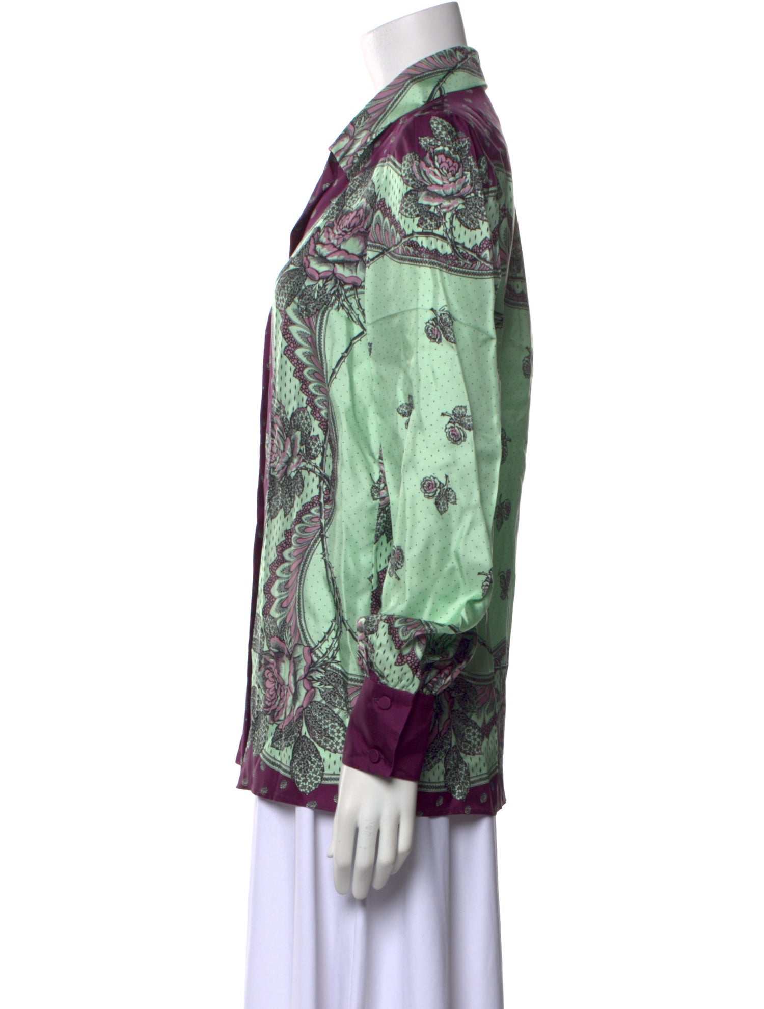 Gucci Silk Printed Button-Up Top w/ Tags