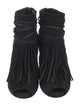 Gucci Suede Fringe Trim Accent Boots