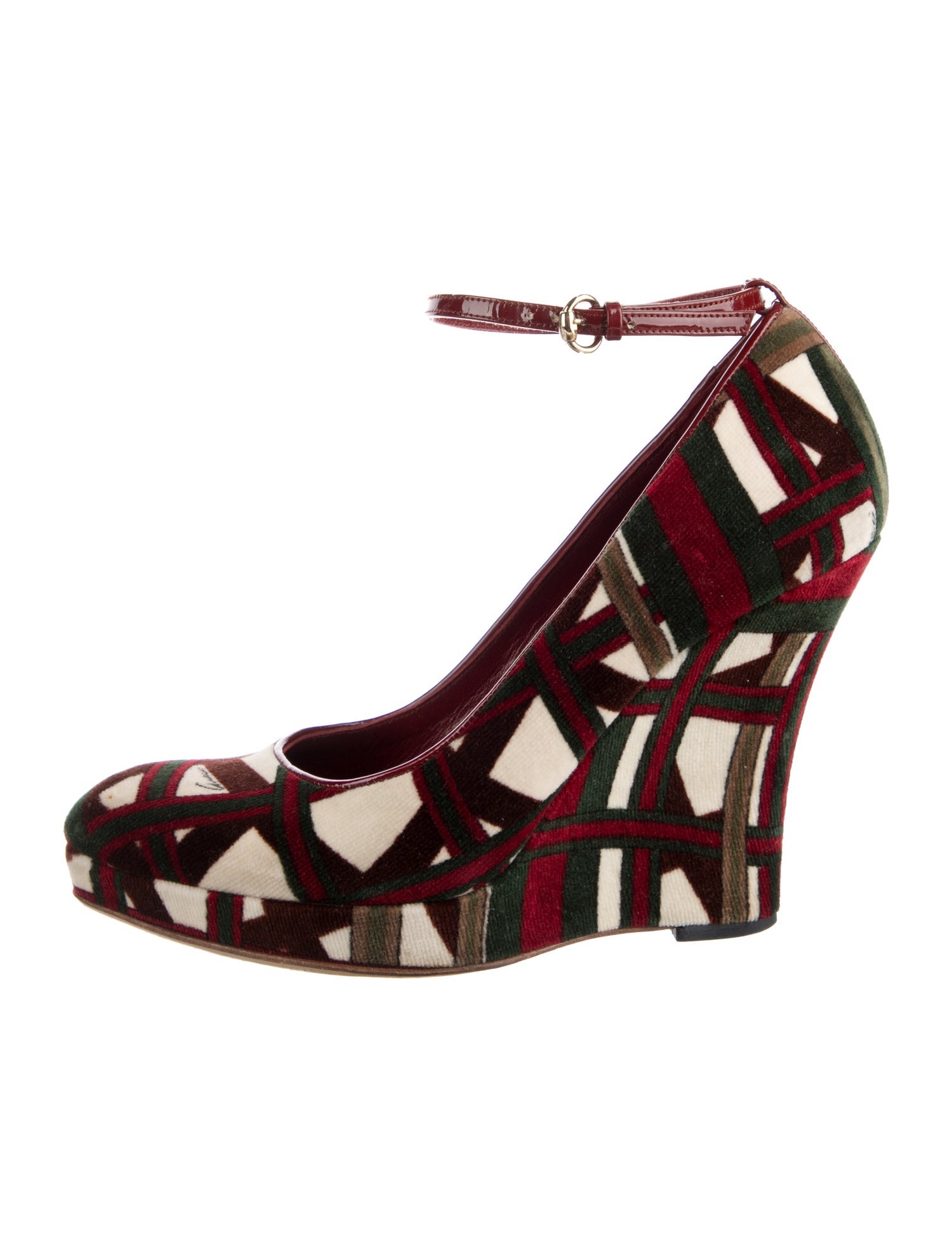 Gucci Velvet Printed Pumps