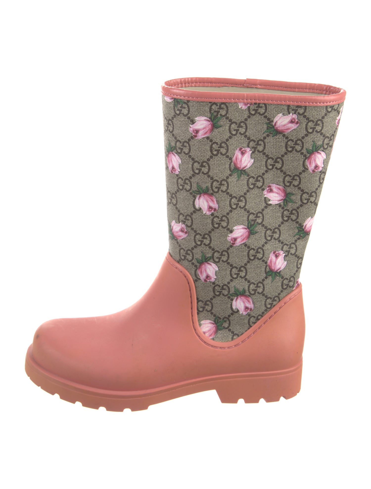 Gucci Monogram Pattern Rubber Rain Boots