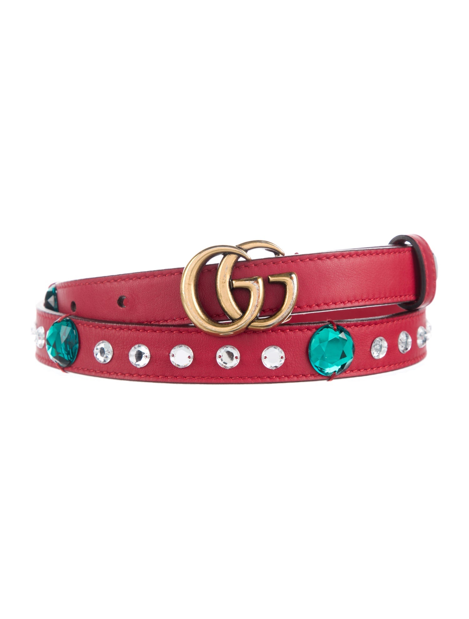 Gucci GG Crystal Leather Belt