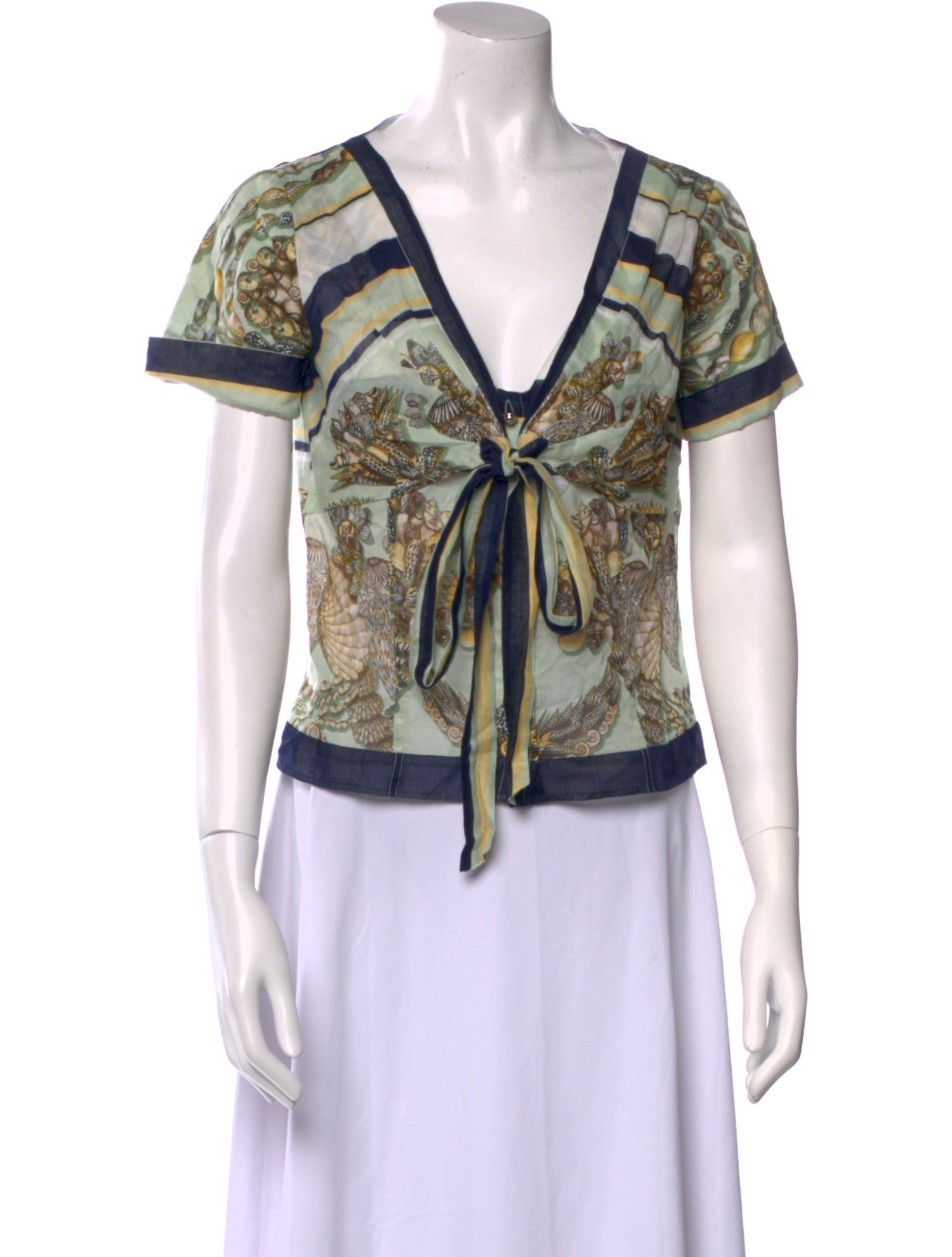 Gucci Printed V-Neck Crop Top