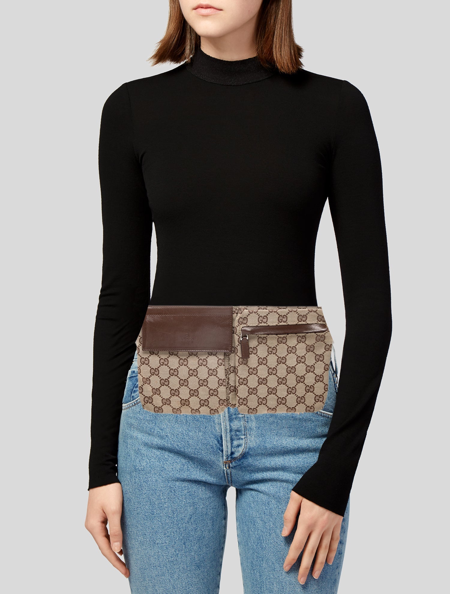 Gucci GG Canvas GG Canvas GG Canvas Double Pocket Belt Bag