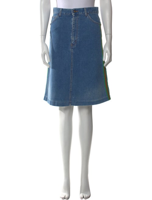 Gucci Grosgrain Trim Knee-Length Skirt