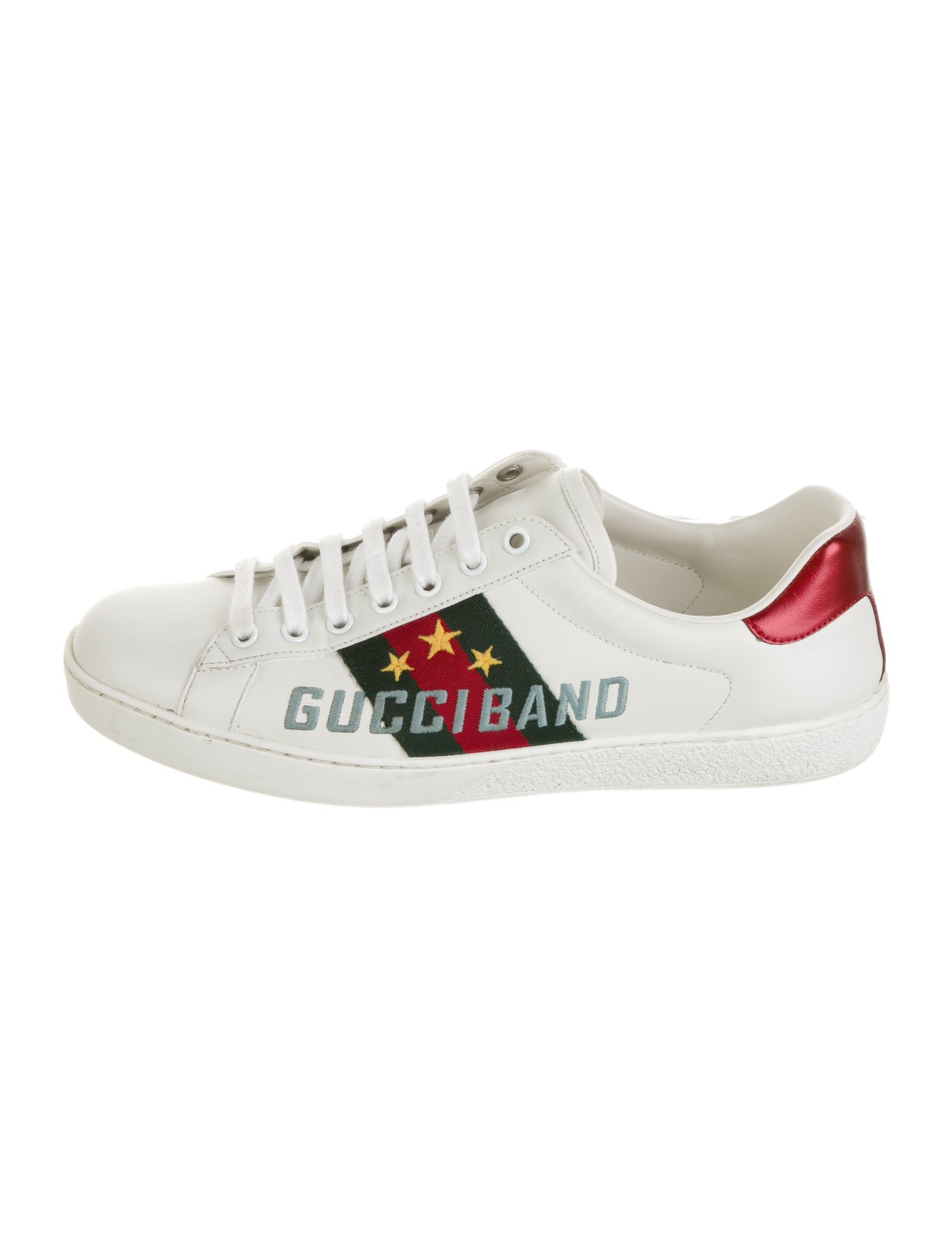 Gucci Web Accent Leather Sneakers