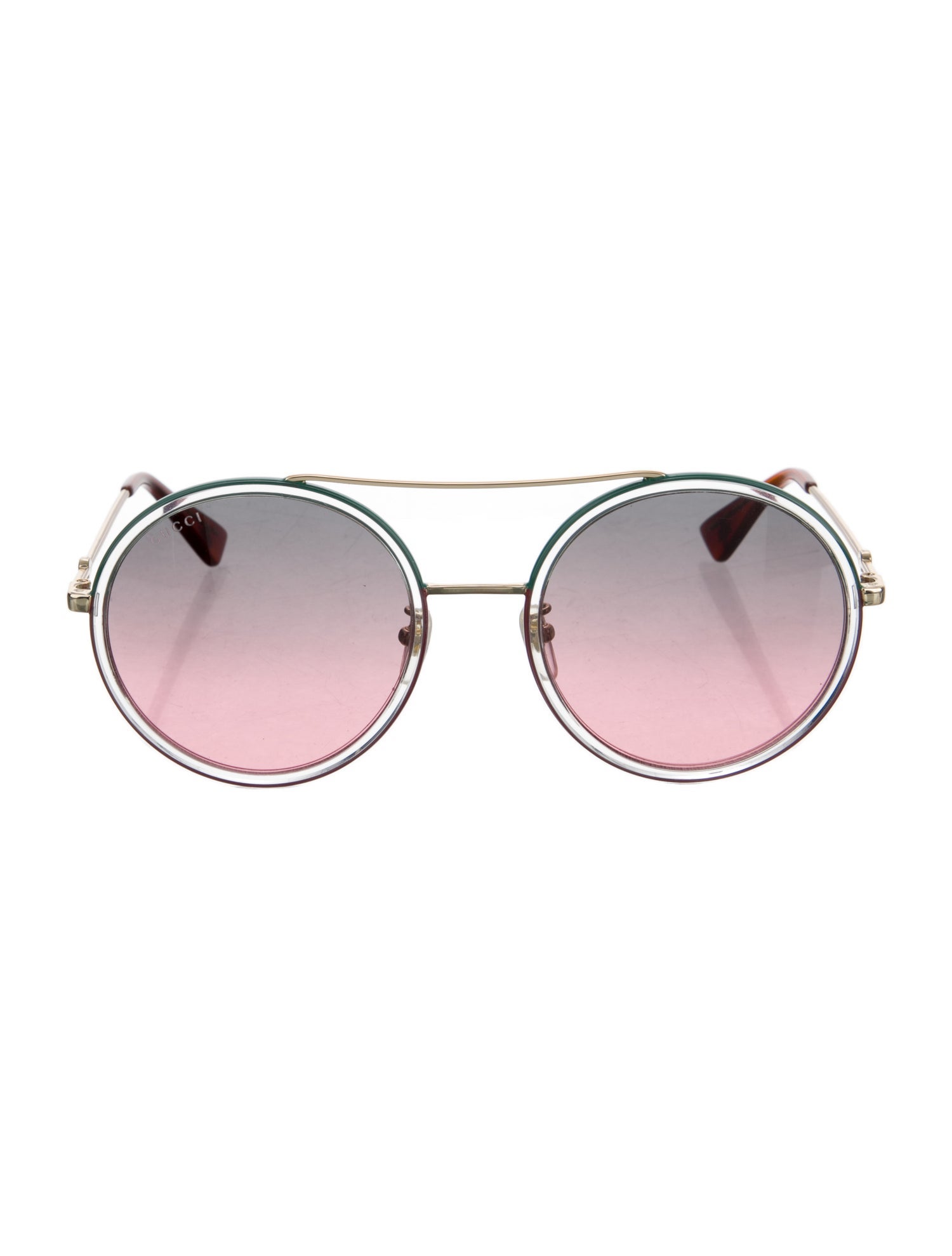 Gucci Interlocking G Logo Round Sunglasses