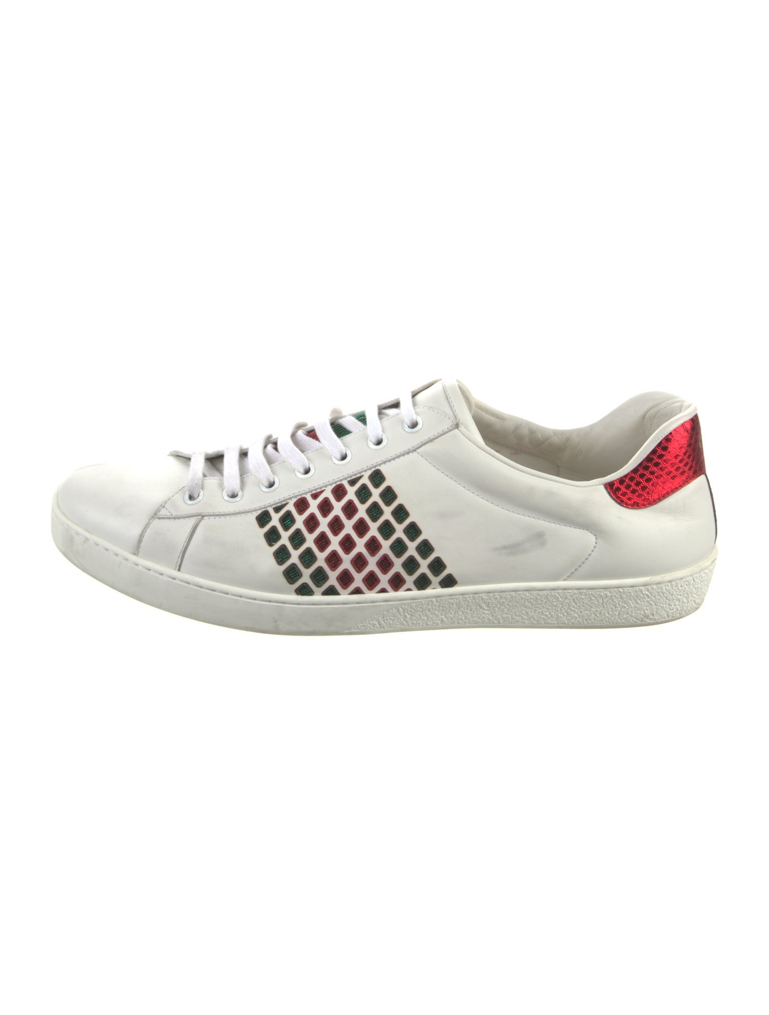 Gucci Web Accent Leather Sneakers
