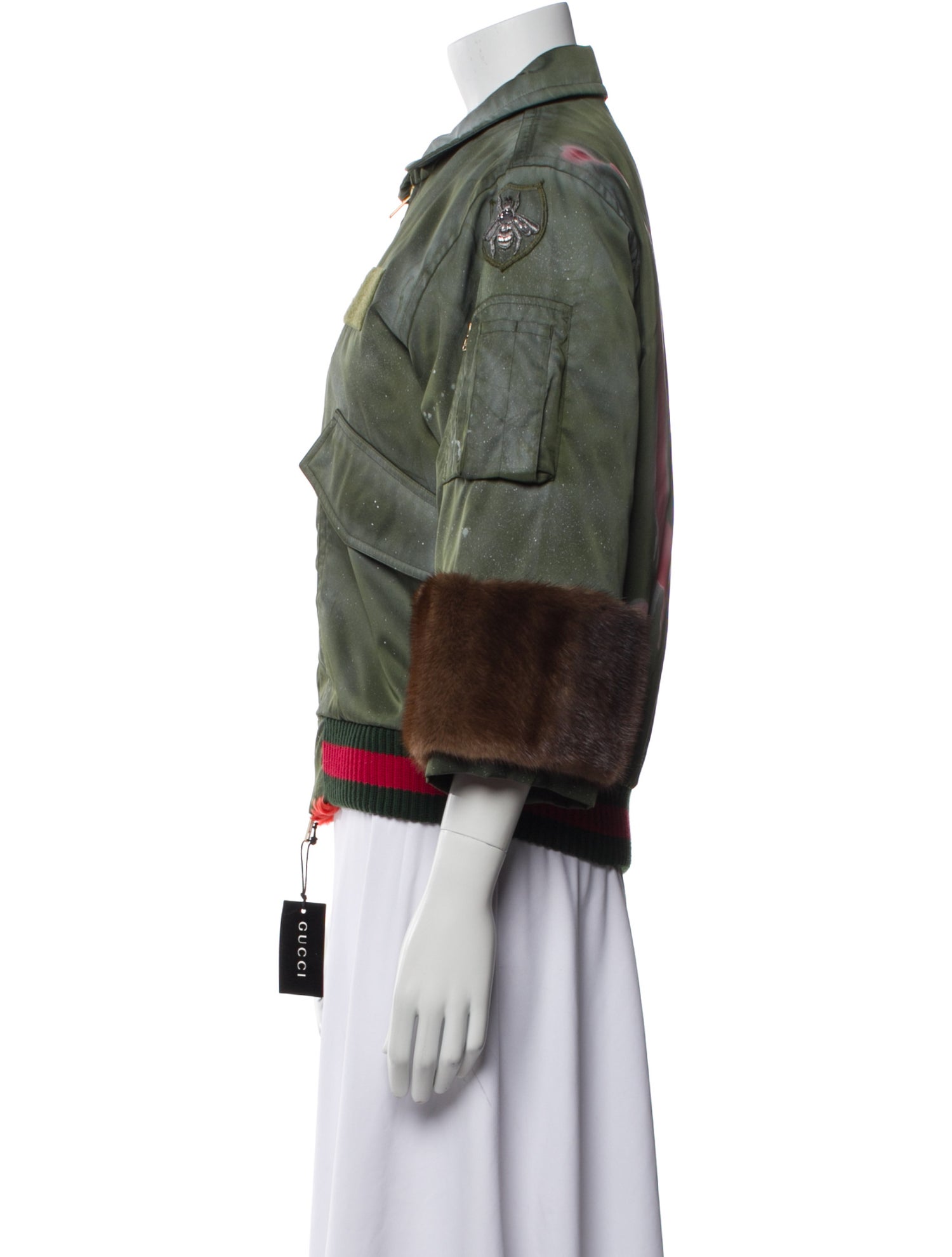 Gucci Graphic Print Fur Jacket