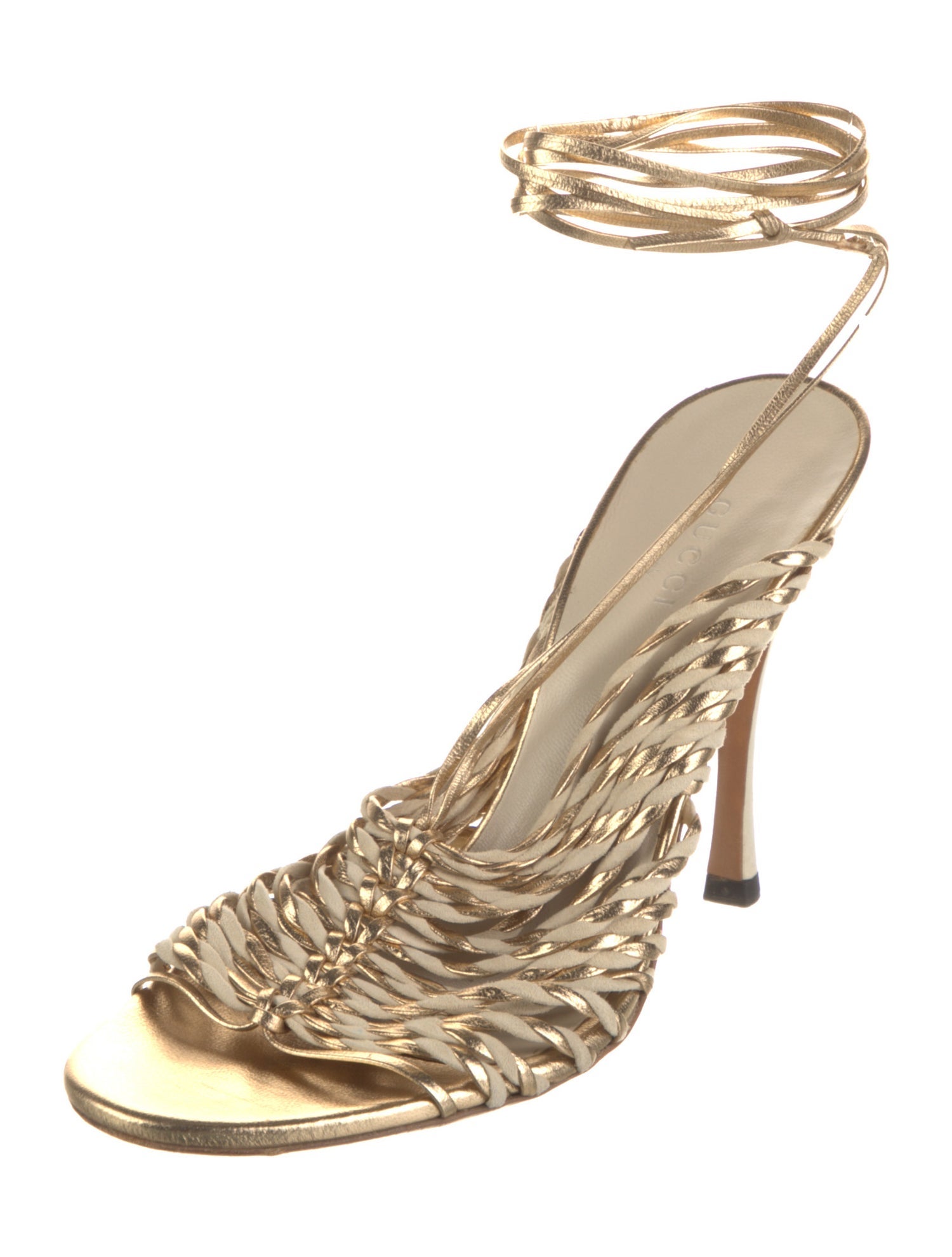 Gucci Leather Braided Accents Sandals